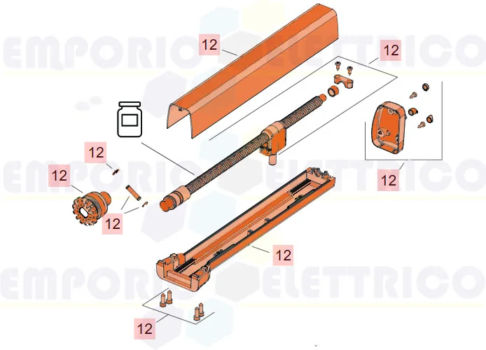 faac spare part endless screw group 413 63003349