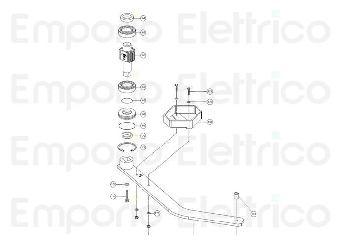 fadini ricambio albero completo per aproli 280/700 robusto 280960