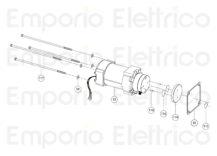 fadini ricambio tirante m5x185 motore/pompa per aproli 380 lb 380117