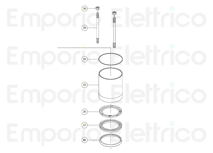 fadini ricambio tirante m8x126 per aproli 480 48058