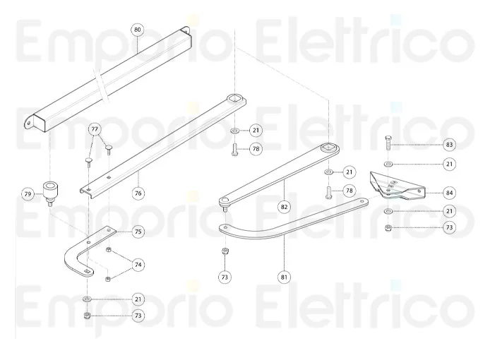 fadini ricambio braccio diritto su guida scorrevole per bart 350 35076