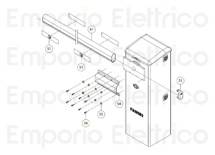 fadini ricambio profilo asta r532 da 2,10 m in alluminio per bayt 980 97061