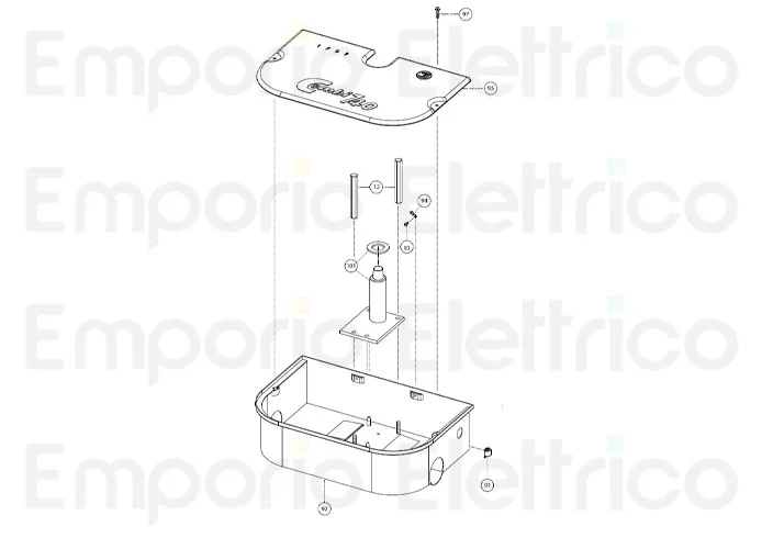 fadini ricambio coperchio di protezione in alluminio per combi 740 74095