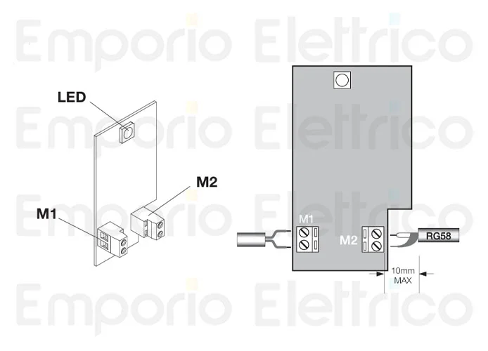 beninca ricambio scheda x lampy 12-250v lampeggiante a led 968602527