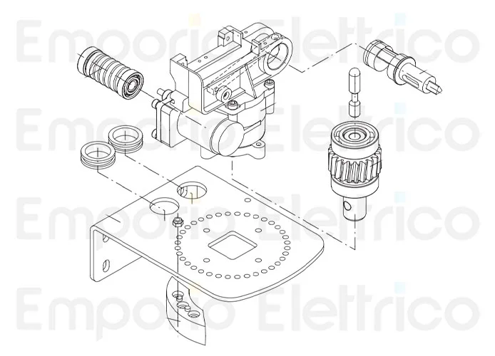 beninca ricambio perno ecc + piastra fermo mecc x ben 9686486
