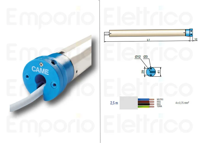 came gearmotor mondrian 4 - ø 35 230V fast with mechanical limit switch 001y4006a283mo