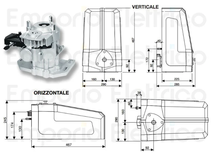 fadini ricambio gruppo riduttore c/base frizione fc (1,5hp) 200232 (ex 2097l)
