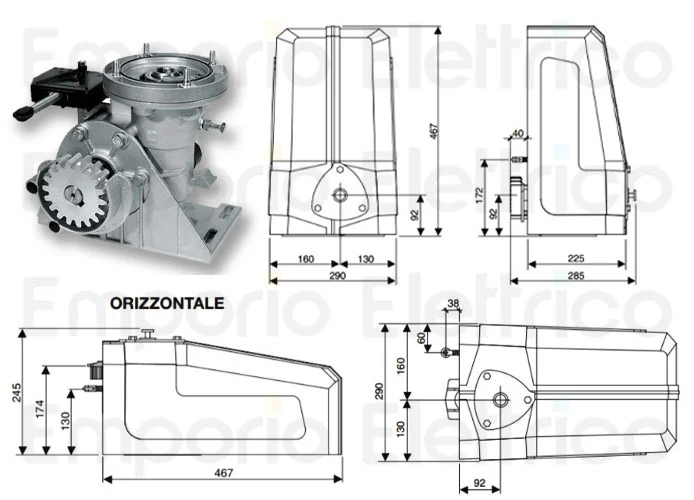 fadini ricambio gruppo riduttore c/base frizione fc (1,5hp) 200236 (ex 2098l)
