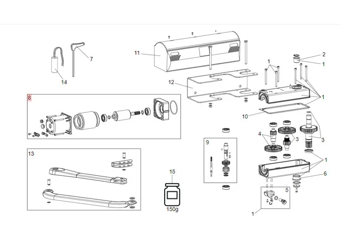 faac spare part motor 390/550 l/breeze l 230v 63003170