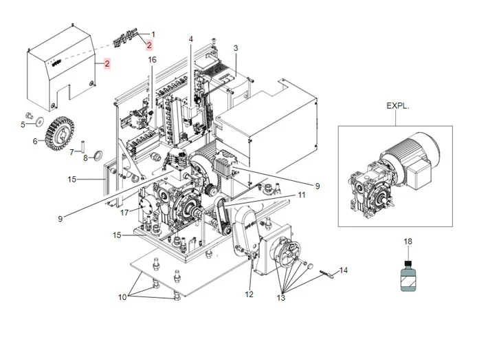 faac ricambio gruppo coperchio c850 63002875