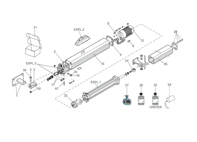 faac spare parts page for motor 400 cbac 