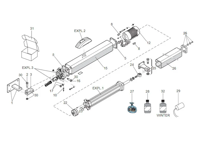 faac spare parts page for motors 400 sb