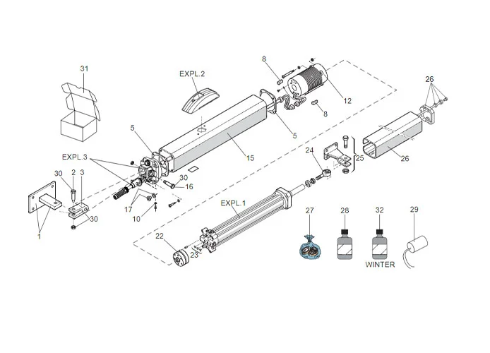 faac spare parts page for motors 400 sb l