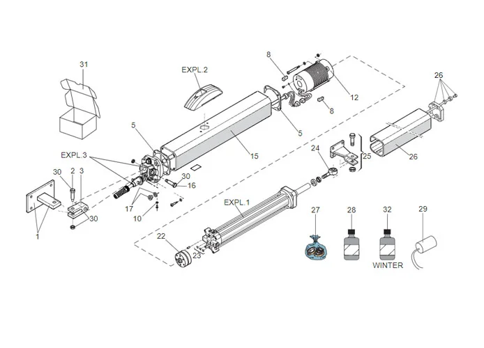 faac spare parts page for motor 400 sbs