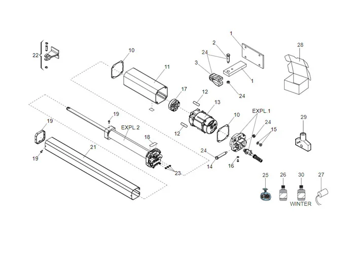 faac spare parts page for motor 402 cbc 