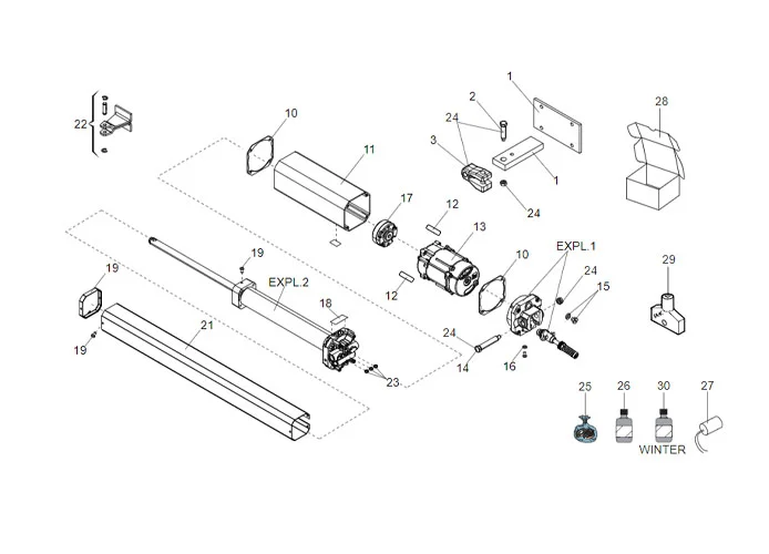 faac spare parts page for motor 402 sbs