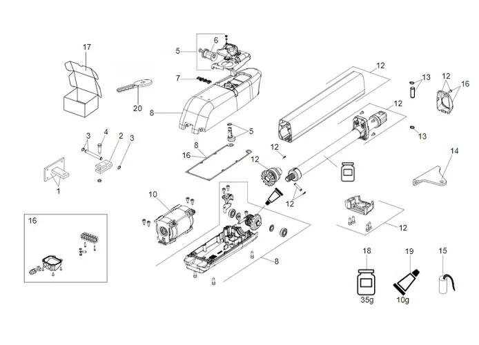 faac spare part page for motor 415 230v