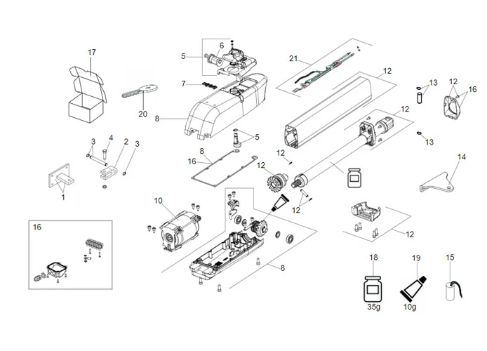 faac spare part page for motor 415 230v ls