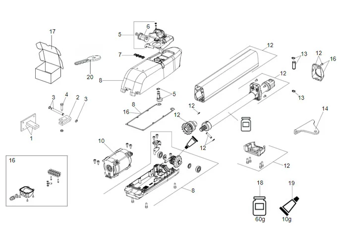 faac spare part page for motor 415 24v l