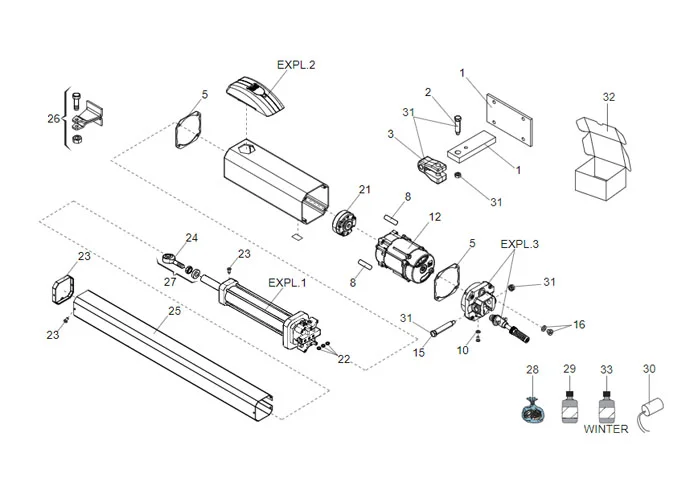 faac spare parts page for motor 422 cbc ped