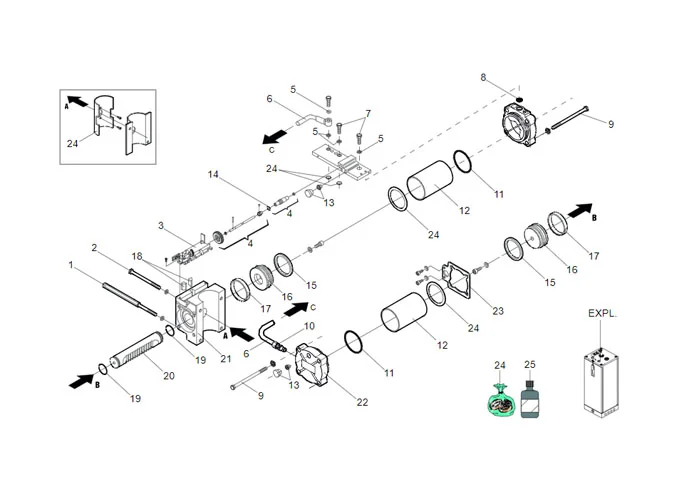 faac spare parts page for motor 760 sbs sr restyling