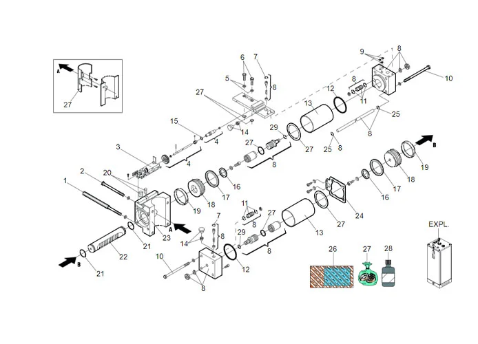 faac spare parts page for motor 760 sb cr restyling