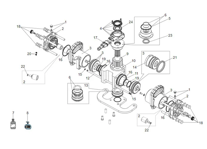 faac spare parts page for motor s700h jack 180°