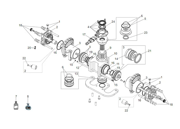 faac jack motor spare parts page s800h 180°