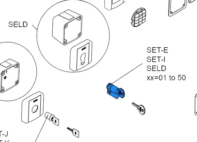 came spare part din lock with key prefer 7001/50 119r36887001/50