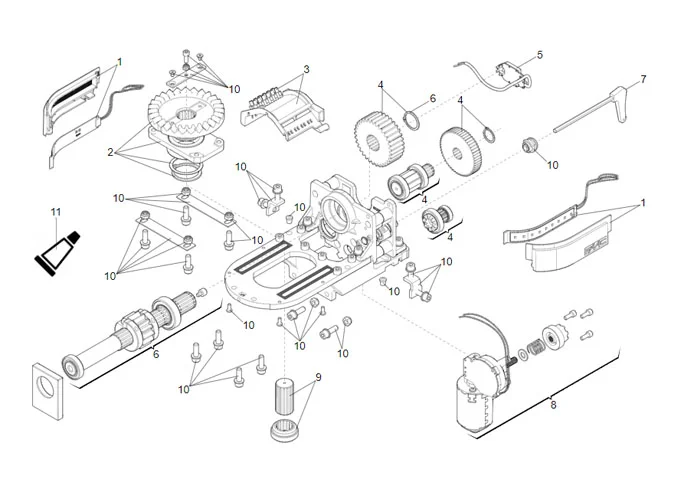 faac spare parts page for motor s2500i