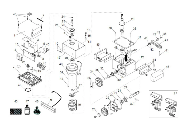 faac spare parts page for motor 746 er