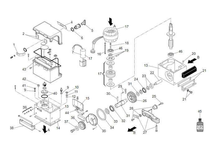 faac spare parts page for motor 844 mc