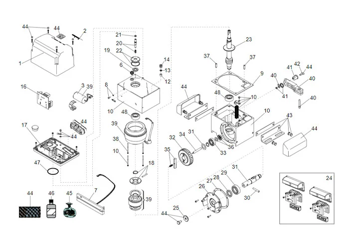 faac spare parts page for motor 844 r