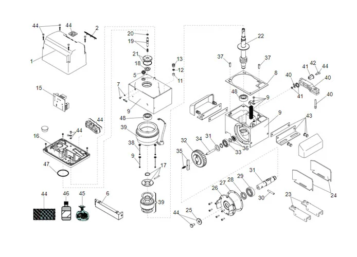 faac spare parts page for motor 844 r 3ph 400v