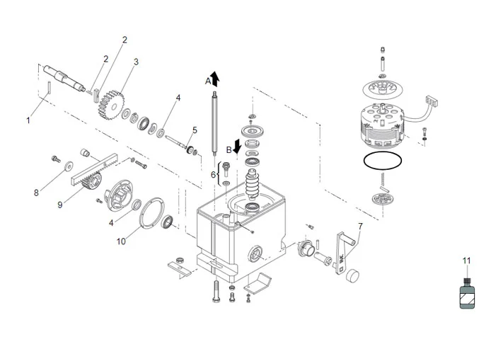 faac spare parts page for motor 860 emc 