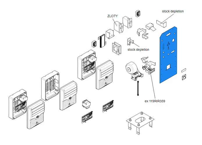 came spare part front screen-printed psc3000 119rig303