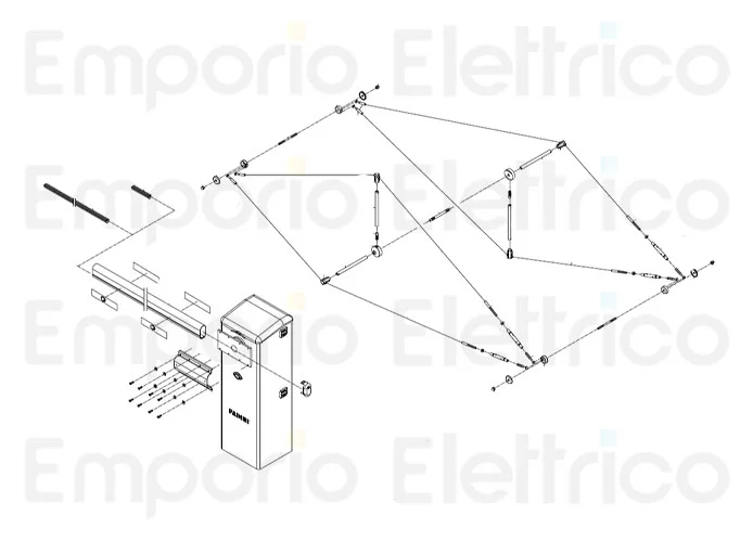 fadini kit di n. 4 funi di tiraggio in acciaio inox per asta da 8,50 m 1967l