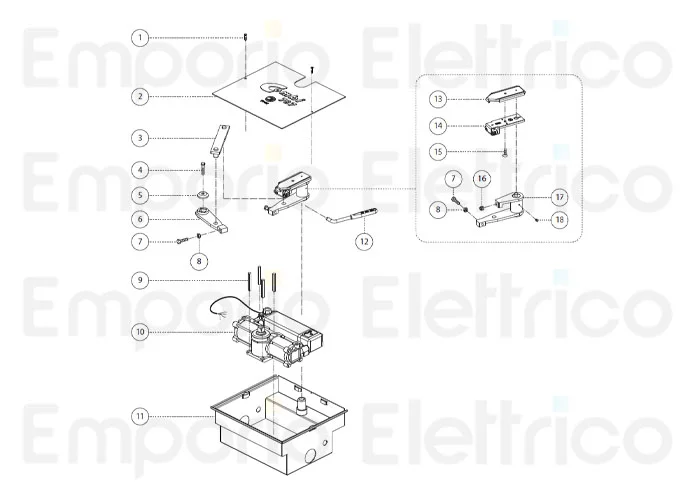 fadini ricambio braccetto di sblocco per combi 787 78717