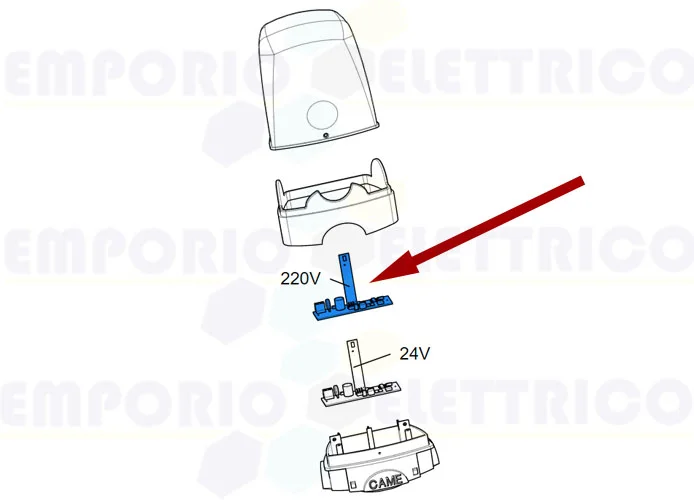 came spare part electronic board flashing light 230v 119rir454