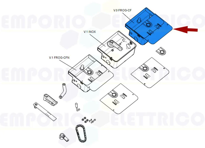 came spare part foundation casing and cover frog cfn 119ria029 (new 88001-0043)