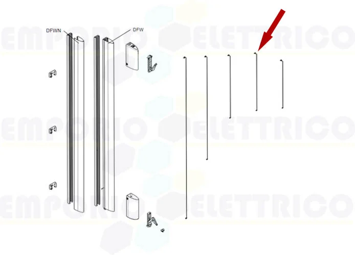 came spare part sensitive edge rope df 1,7 mt 119rir230 rir230