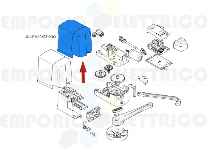 came spare part gearmotor cover opb001 ral 7040 88001-0272