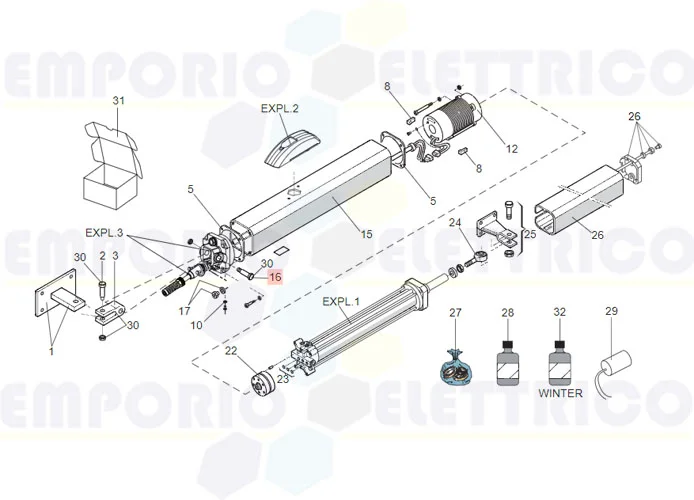 faac ricambio perno lungo 400-402 7182175