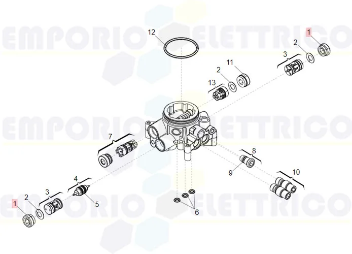 faac ricambio ghiera ritegno valvole ottone 7049005