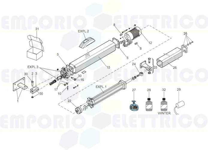 faac spare parts page for motor 400 cbac 