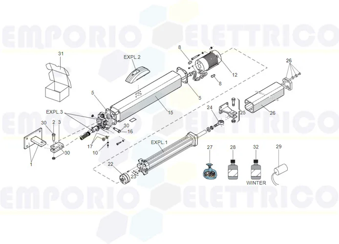 faac spare parts page for motor 400 cbac l