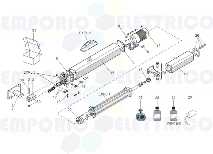 faac spare parts page for motors 400 sb