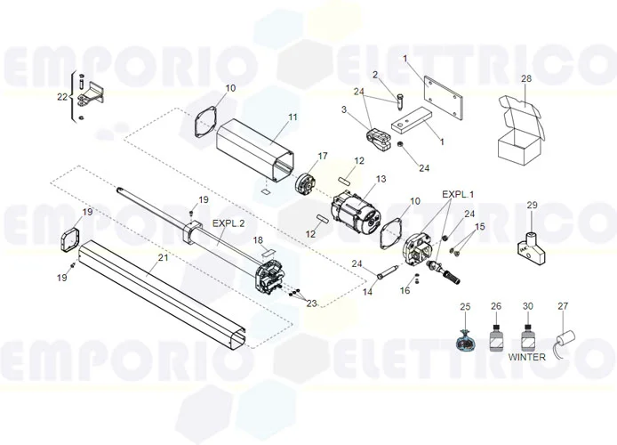 faac spare parts page for motor 402 cbc 