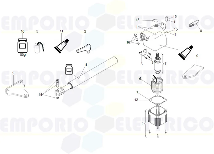 faac spare parts page for motor 412 dx 400