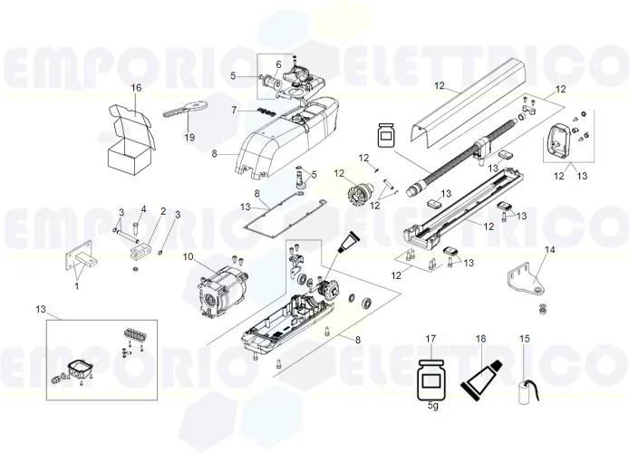 faac spare parts page for motor 413 230 v